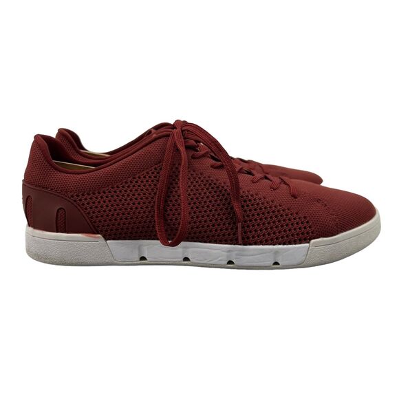 Swims Breeze Tennis Knit Sneaker Mens 9 Garnet Synthetic Mesh Low Top Shoe 21285 - Picture 1 of 11